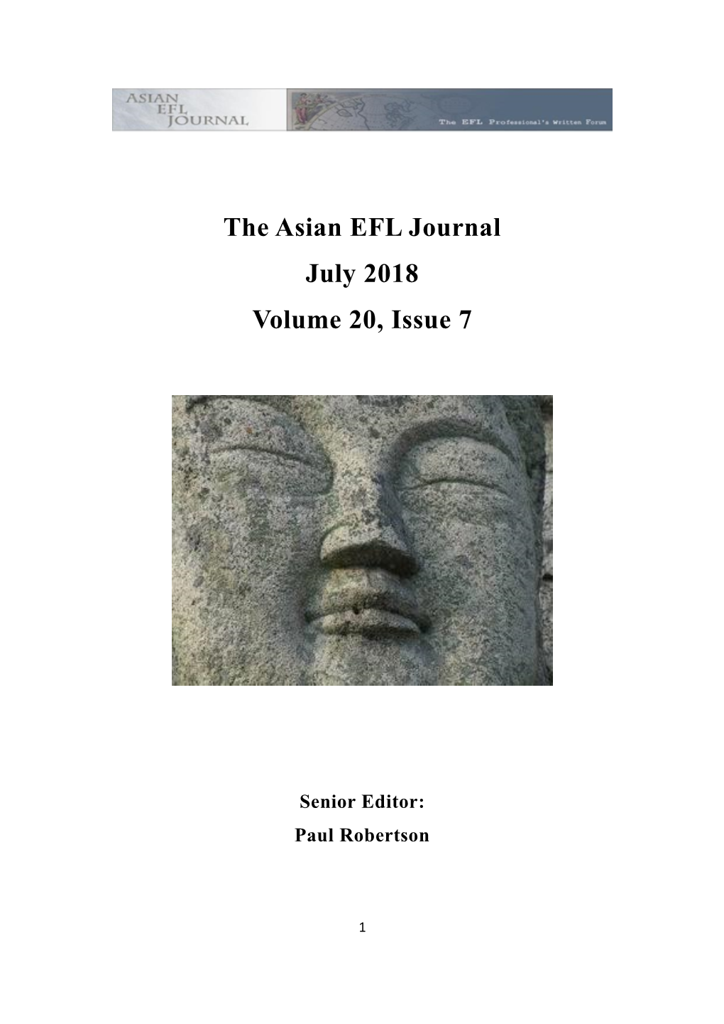 The Asian EFL Journal July 2018 Volume 20, Issue 7