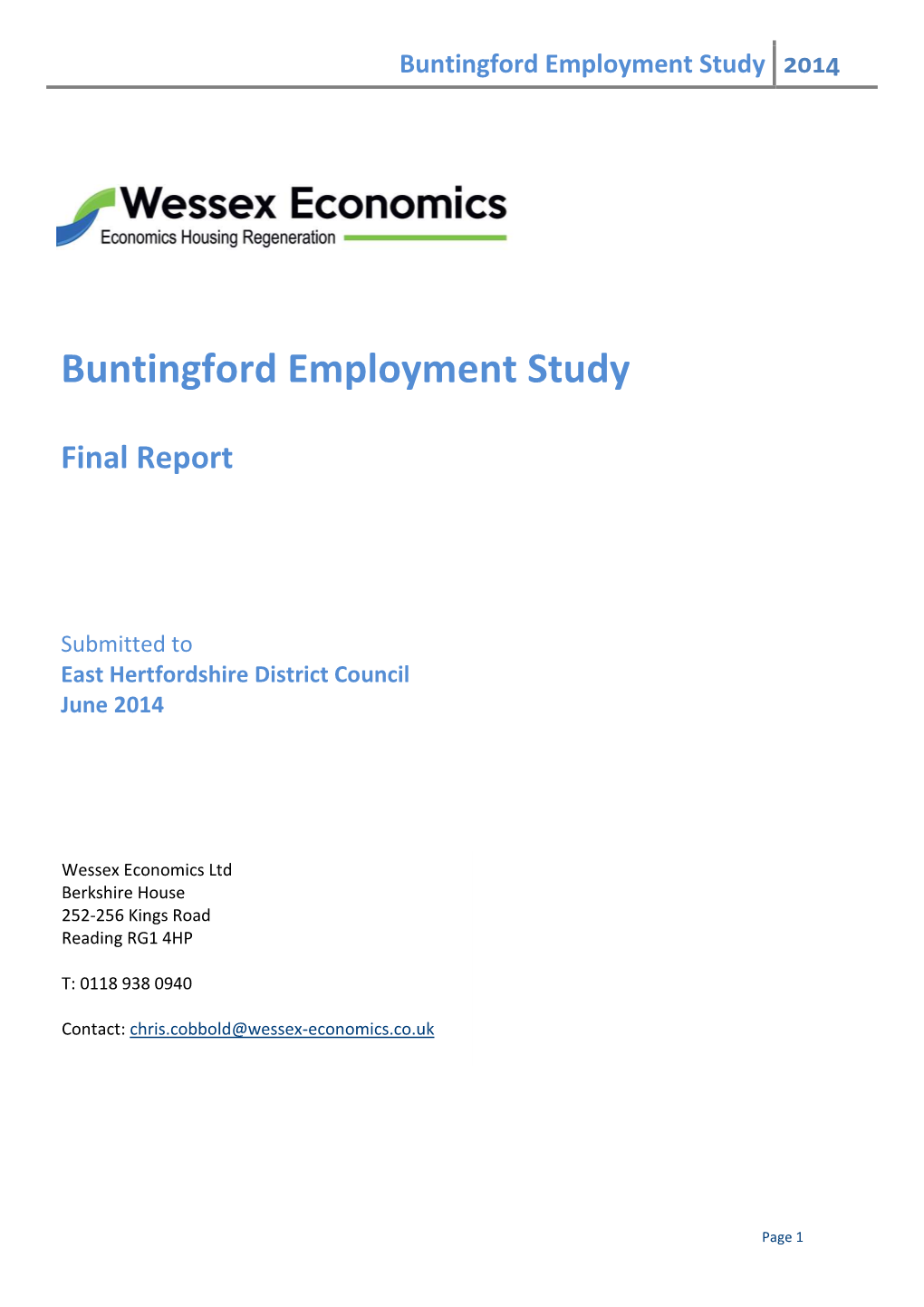 Buntingford Employment Study 2014
