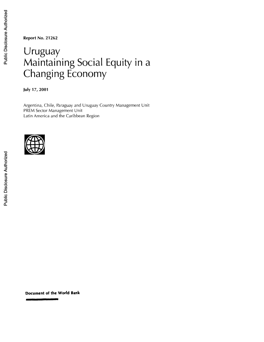 Uruguay Maintaining Social Equity in a Changing Economy