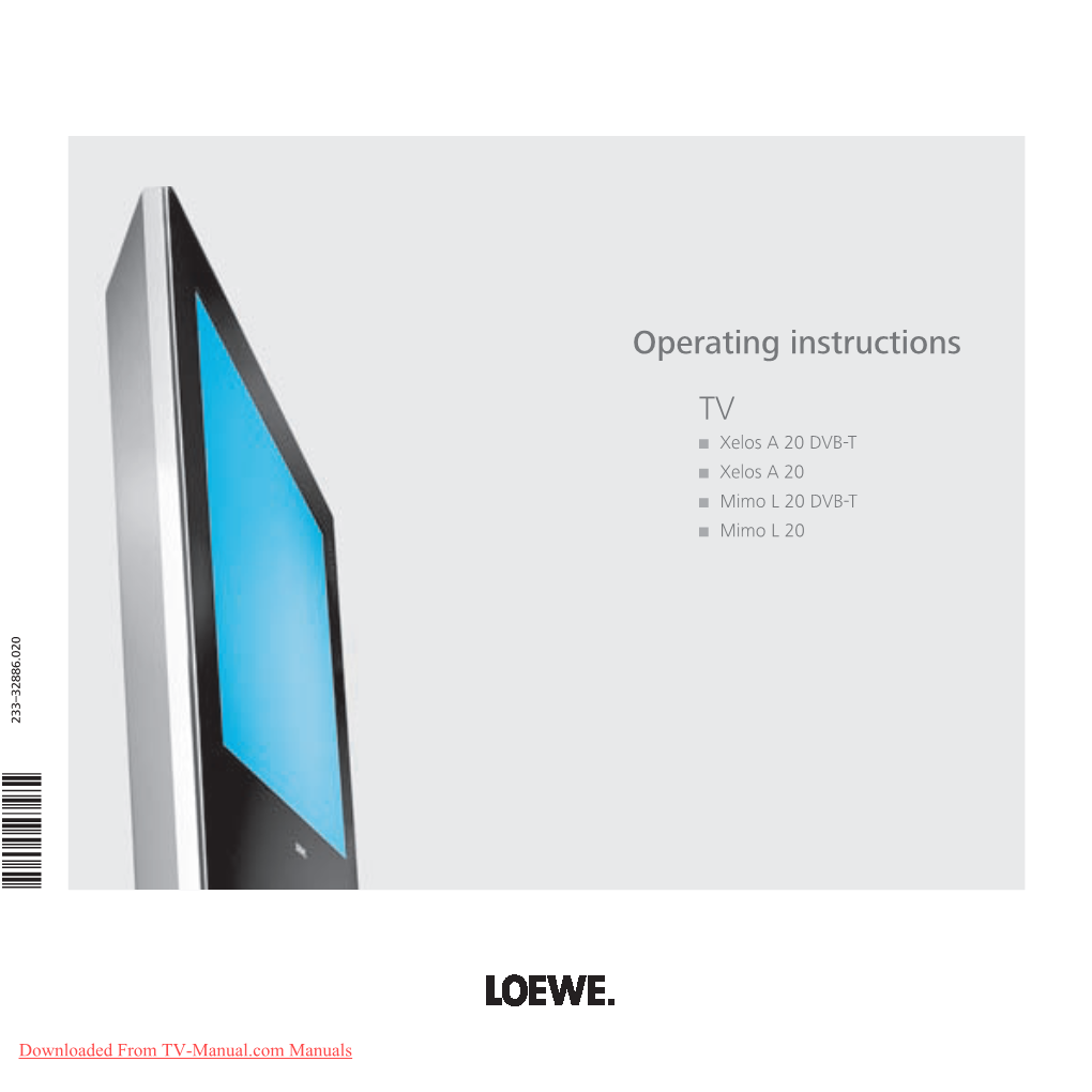 Loewe Mimo L20 LCD Tv User Guide Manual Operating Instructions