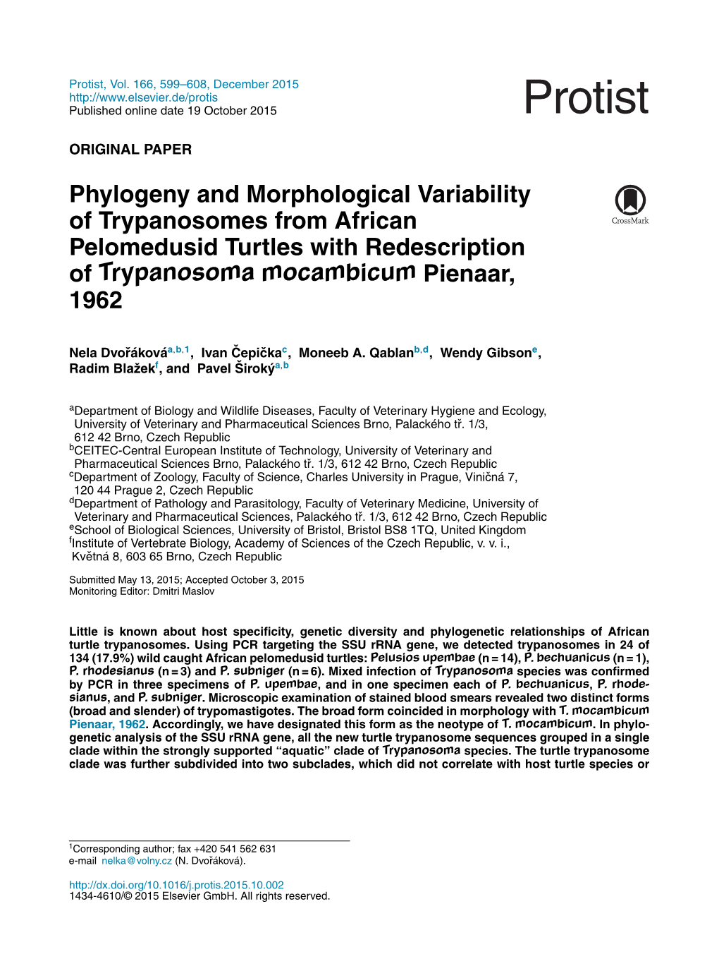 Phylogeny and Morphological Variability of Trypanosomes From