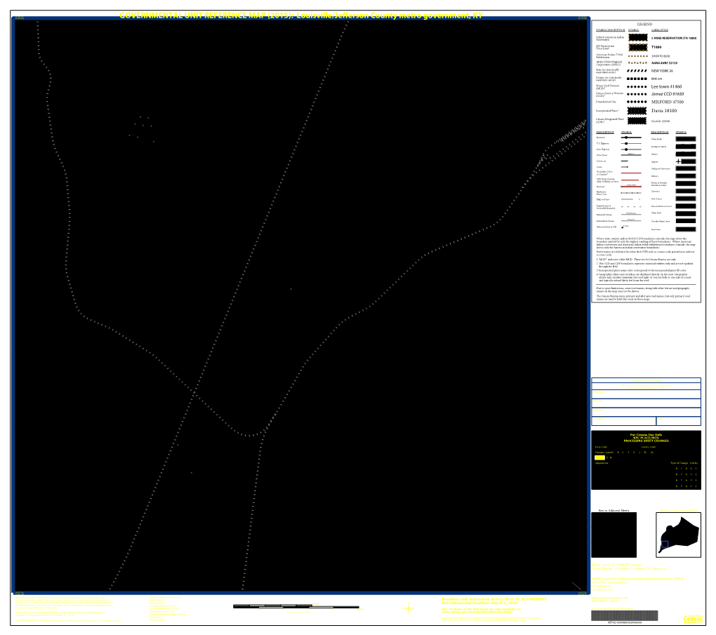 GOVERNMENTAL UNIT REFERENCE MAP (2015): Louisville/Jefferson County Metro Government, KY 85.819143W