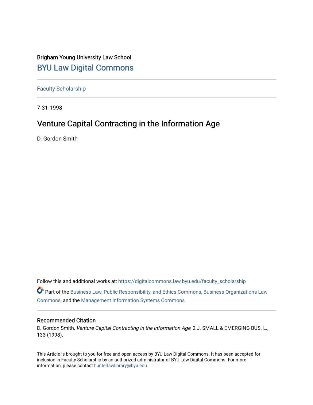 Venture Capital Contracting in the Information Age