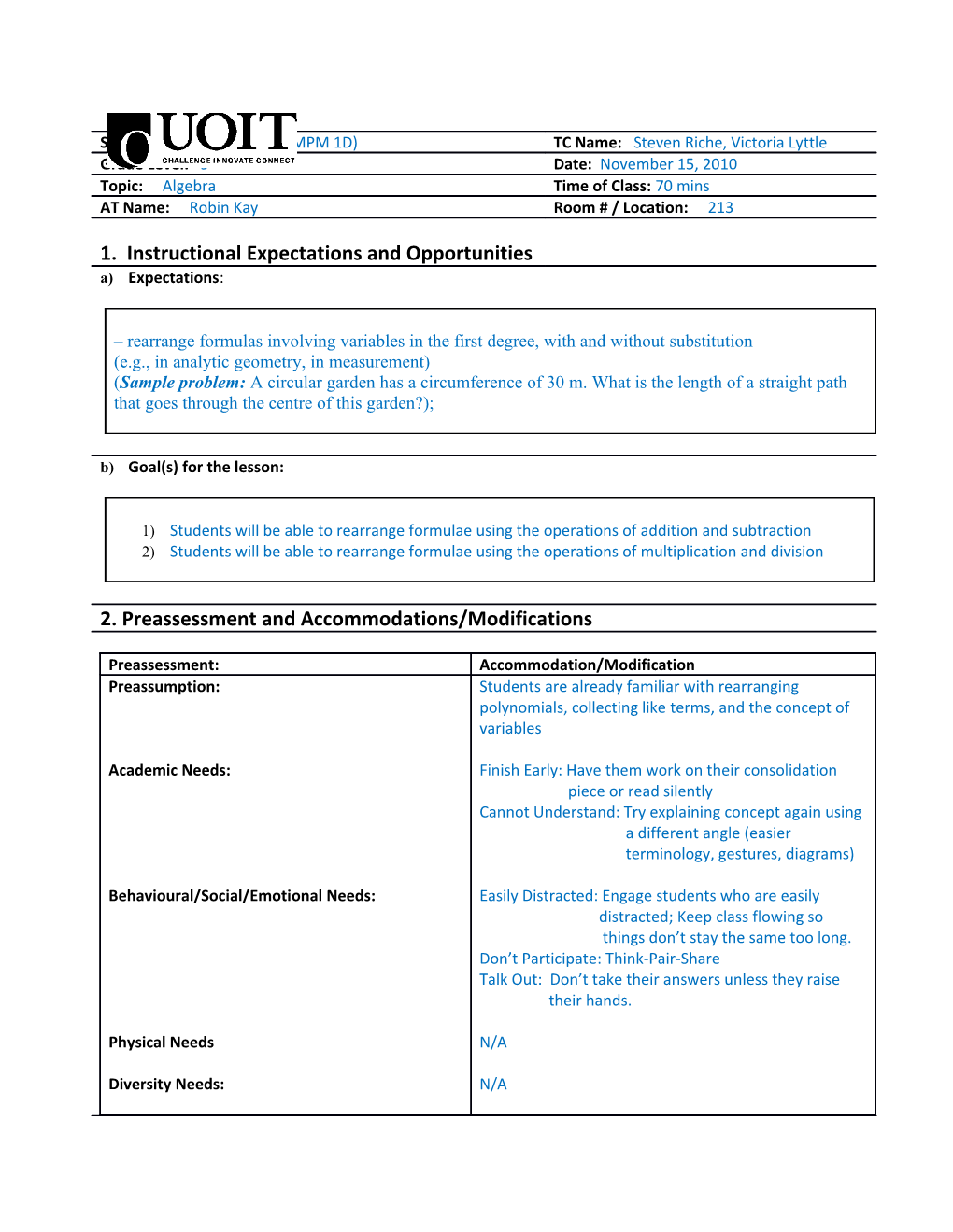 4. the Overview (Agenda) for Your Lesson s1