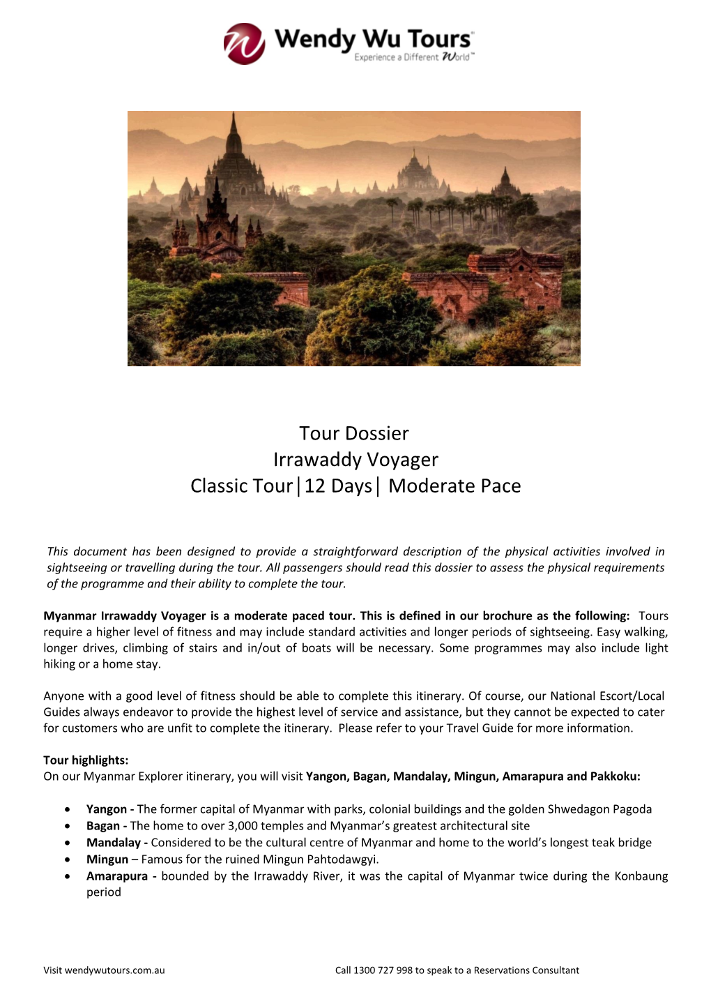 Tour Dossier Irrawaddy Voyager Classic Tour 12