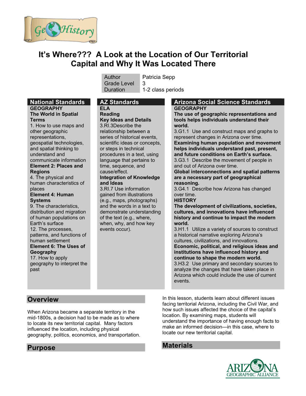 A Look at the Location of Our Territorial Capital and Why It Was Located There