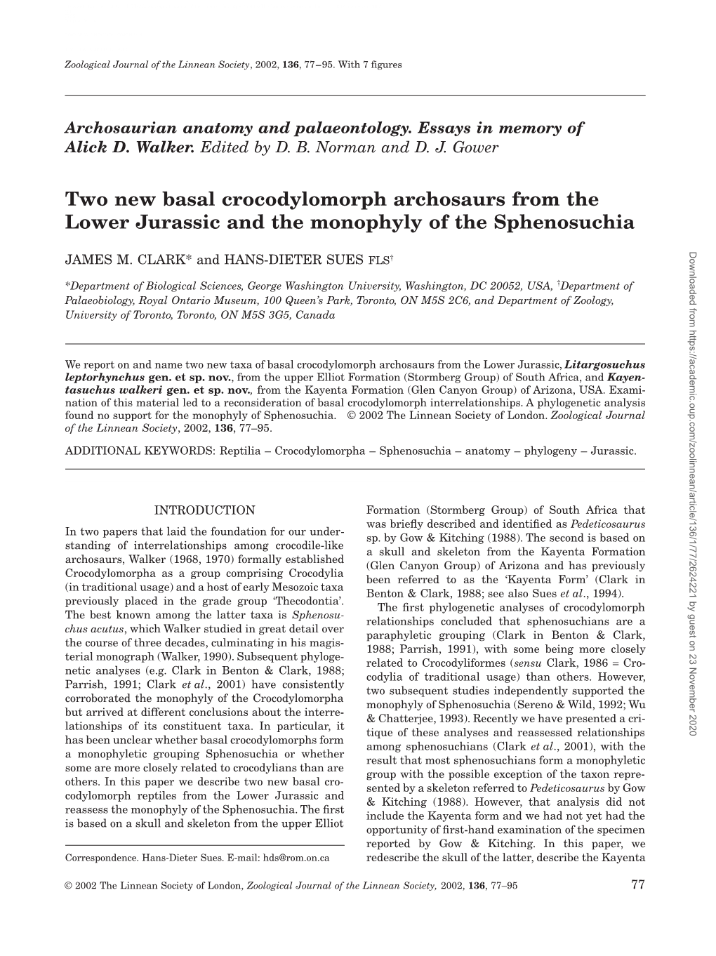 Two New Basal Crocodylomorph Archosaurs from The