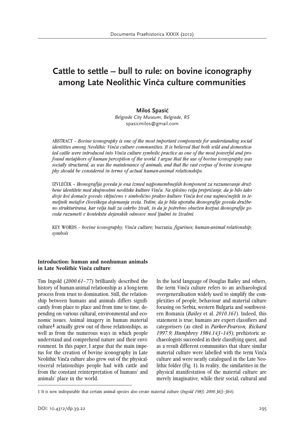 Bull to Rule&gt; on Bovine Iconography Among Late Neolithic