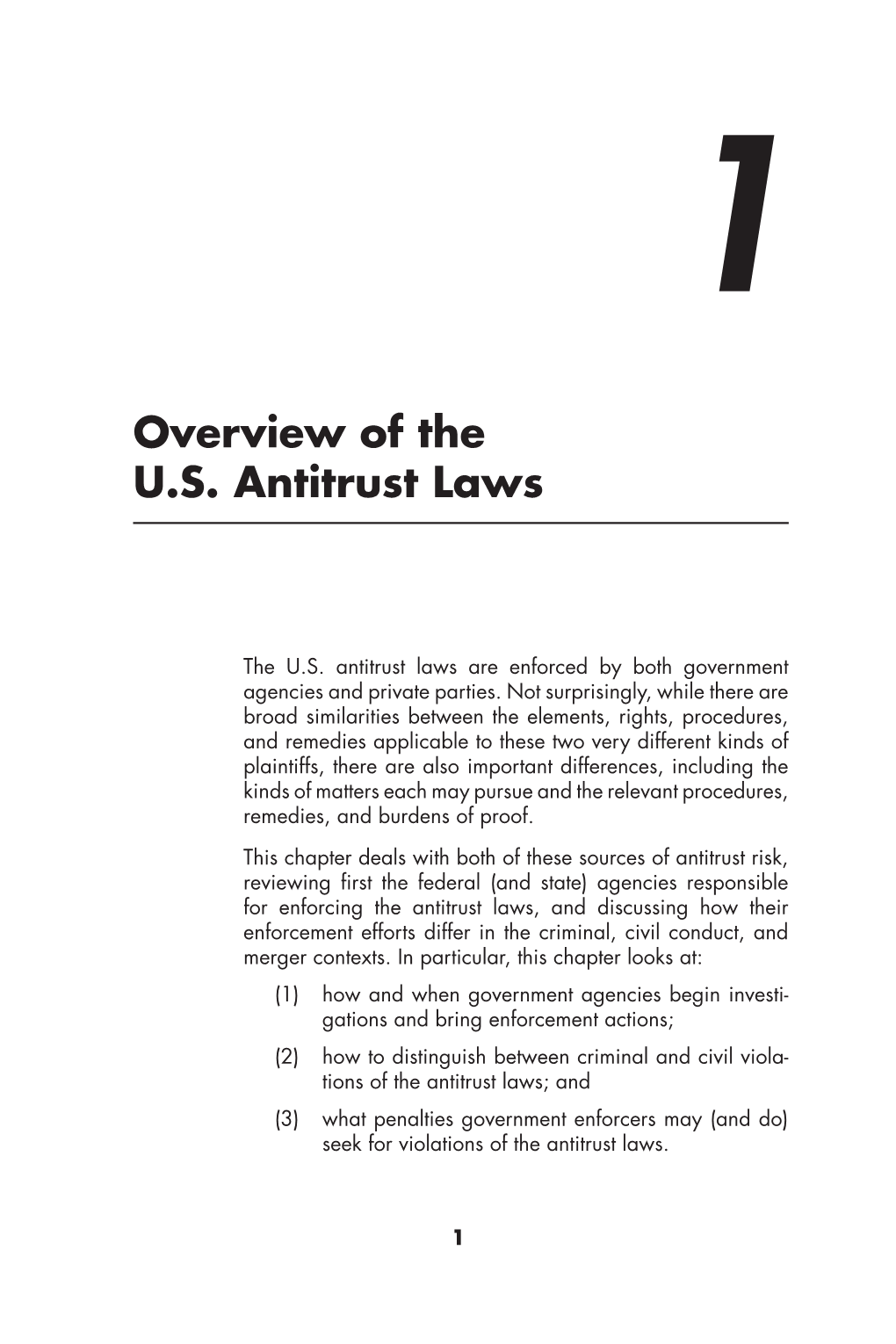 Overview of the U.S. Antitrust Laws