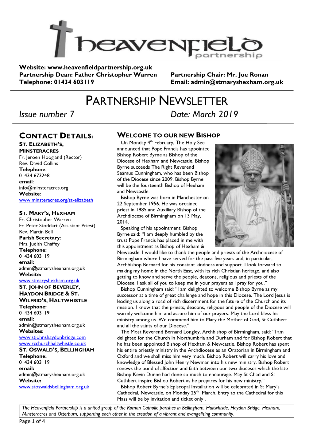 PARTNERSHIP NEWSLETTER Issue Number 7 Date: March 2019