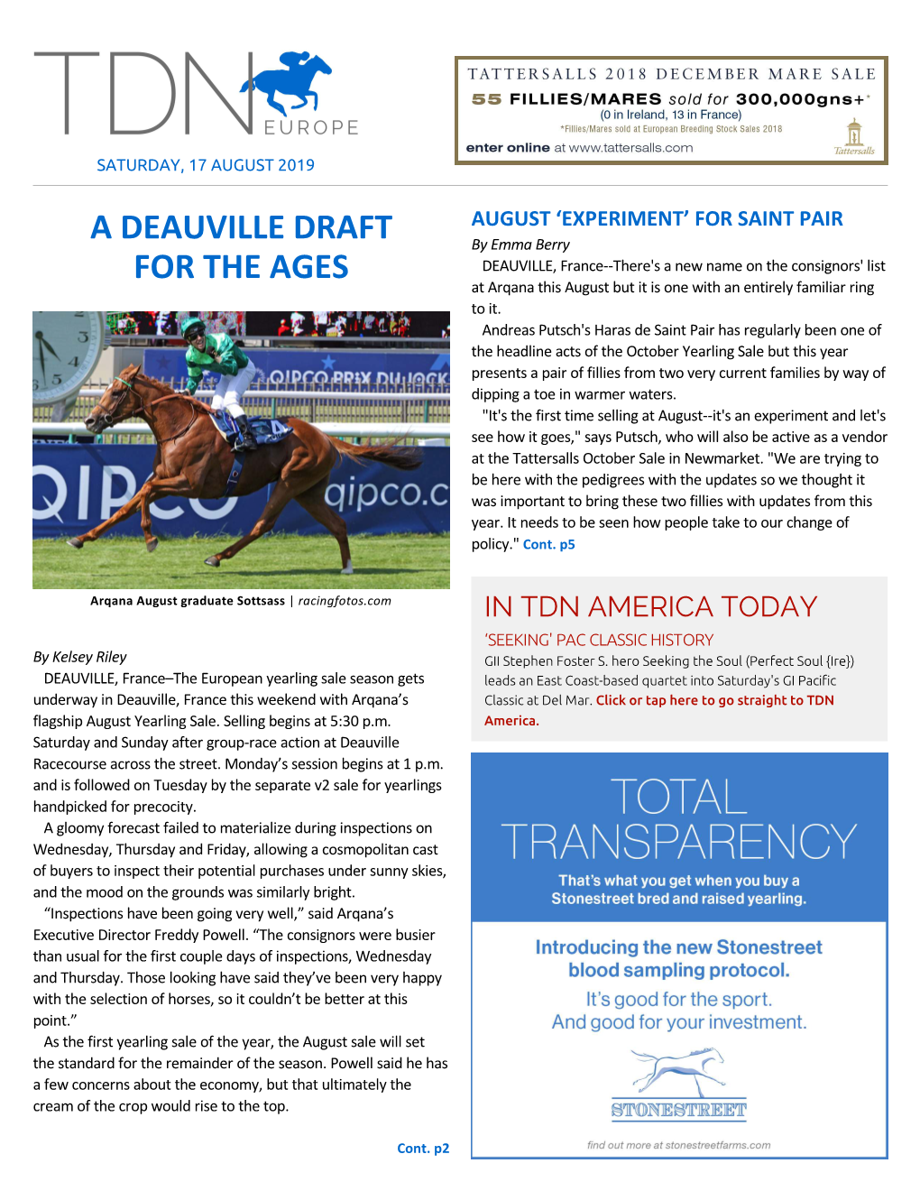 A Deauville Draft for the Ages Cont