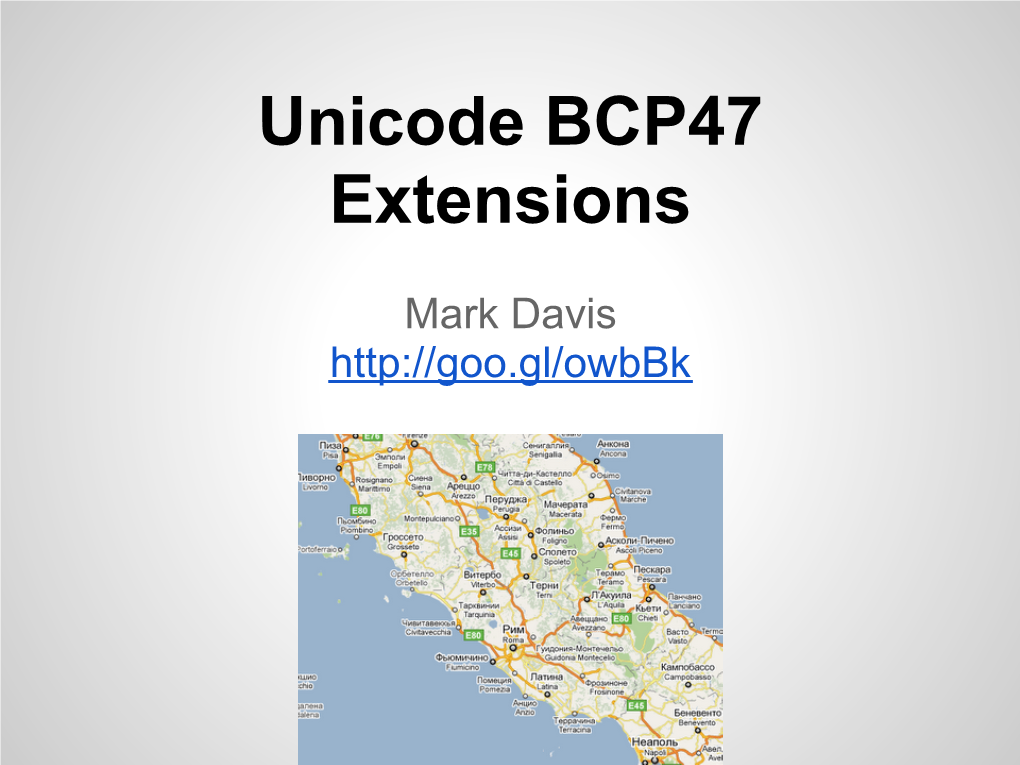 Unicode BCP47 Extensions