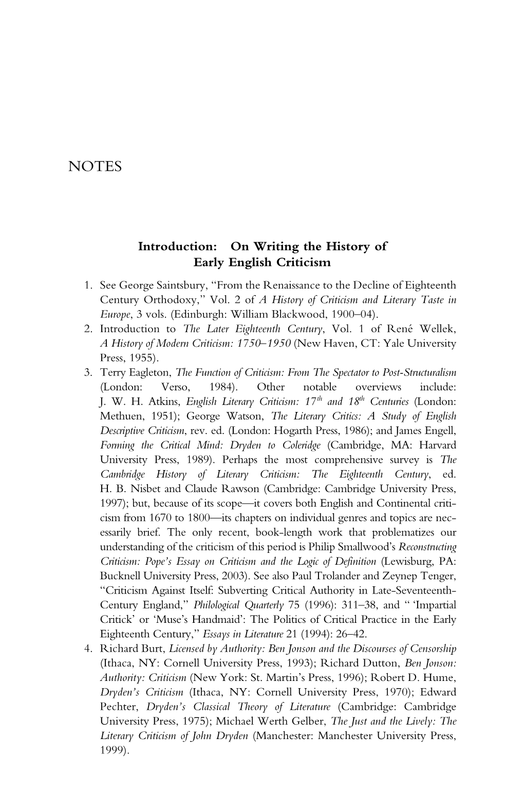 Introduction: on Writing the History of Early English Criticism 1