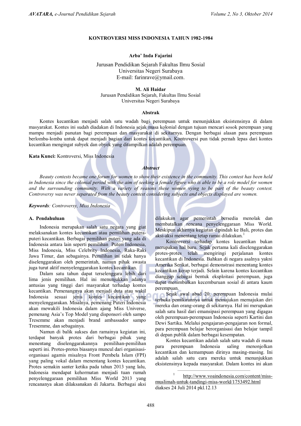 AVATARA, E-Journal Pendidikan Sejarah Volume 2, No 3, Oktober 2014
