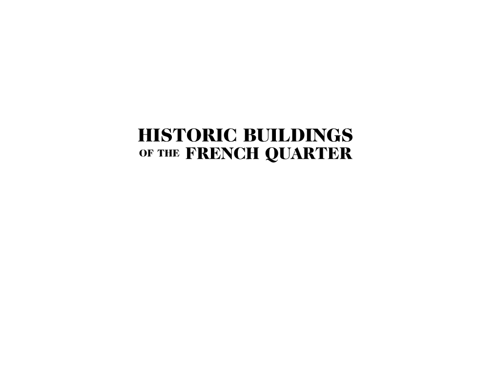 Historic Buildings of the French Quarter