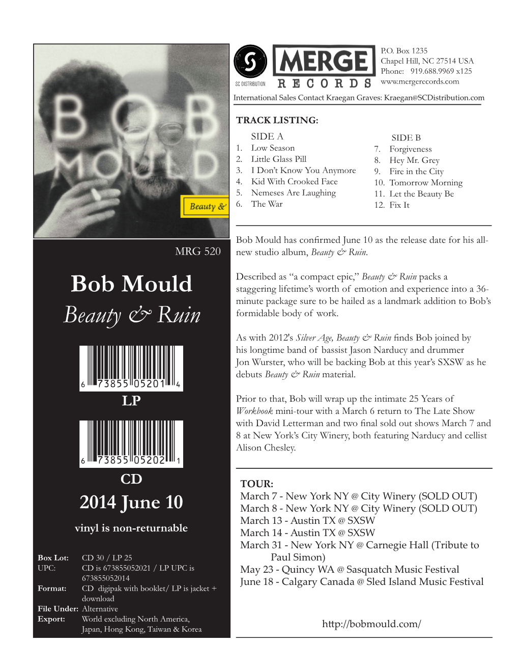 Bob Mould Beauty & Ruin