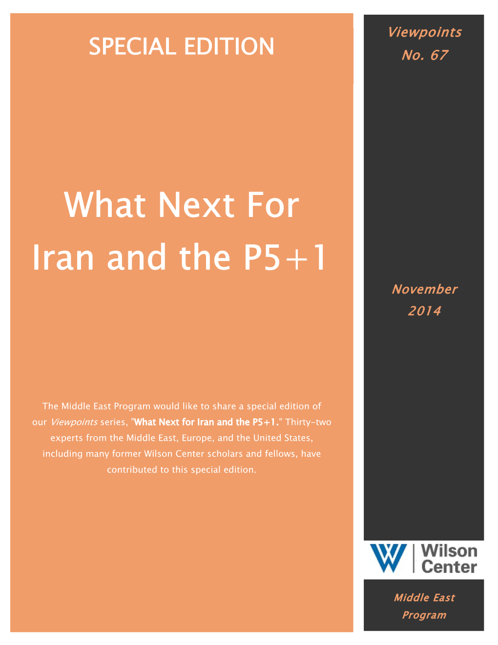 What Next for Iran and the P5+1." Thirty-Two