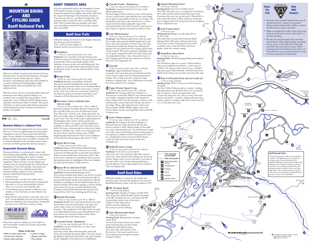 MOUNTAIN BIKING and CYCLING GUIDE Banff National Park