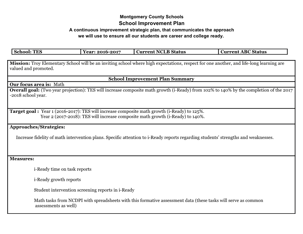 A Continuous Improvement Strategic Plan, That Communicates the Approach