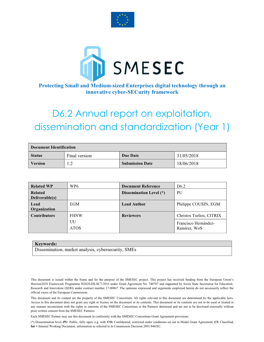 SMESEC D6.2 SMESEC Annual Exploitation Dissemination
