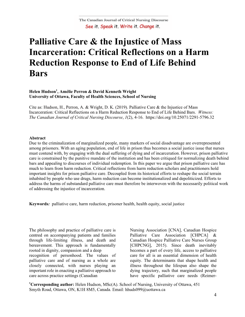 Palliative Care & the Injustice of Mass Incarceration