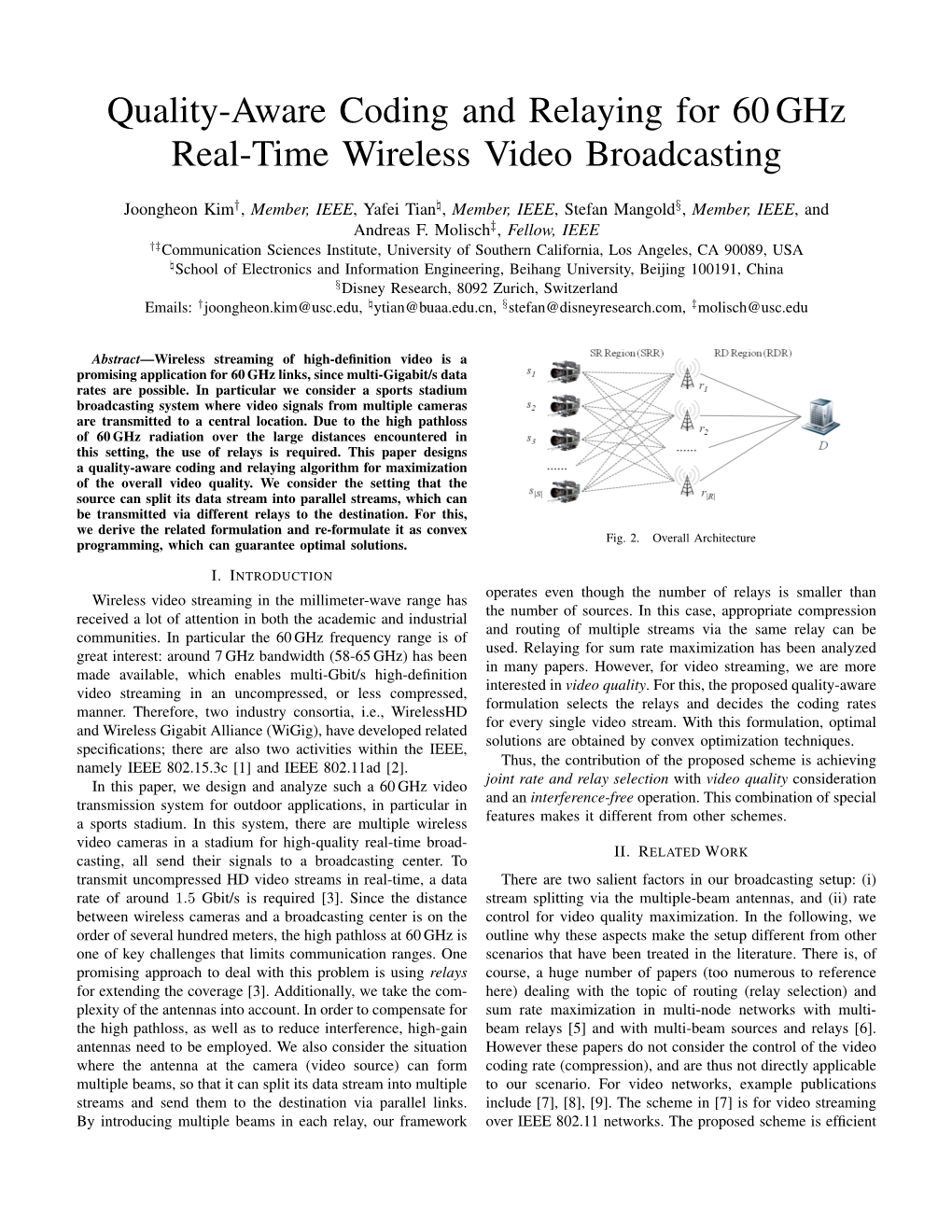 Quality-Aware Coding and Relaying for 60Ghz Real-Time Wireless Video Broadcasting