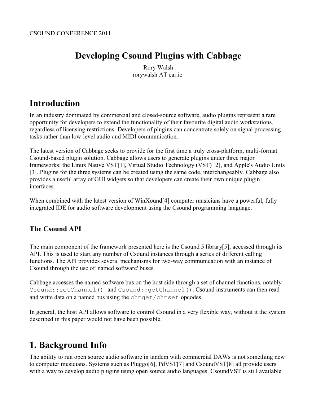 Developing Csound Plugins with Cabbage Introduction 1