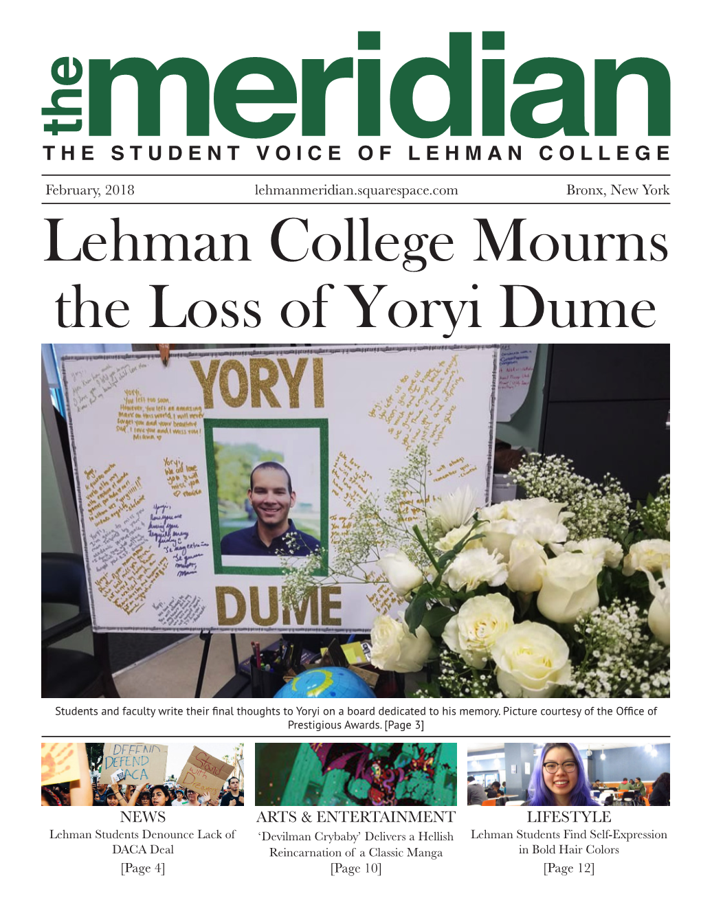 Lehman College Mourns the Loss of Yoryi Dume