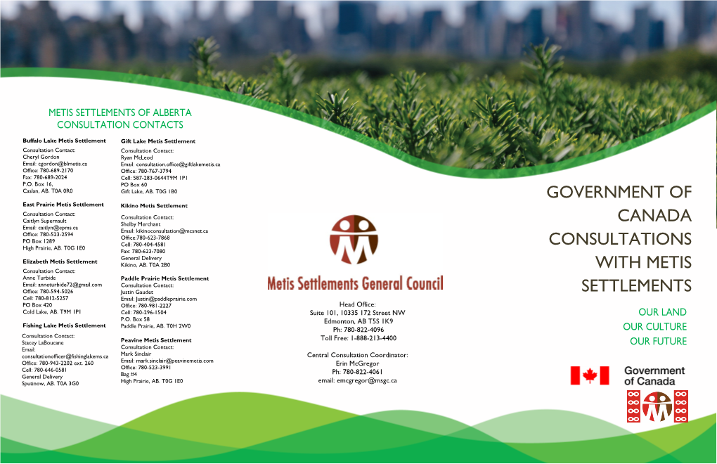 Metis Settlements-Canada Consultation Brochure