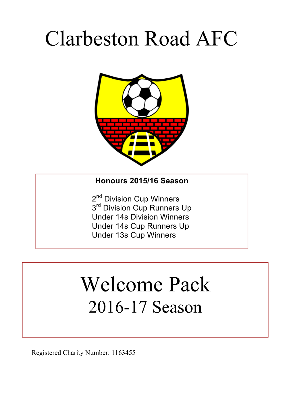 Clarbeston Road AFC Welcome Pack