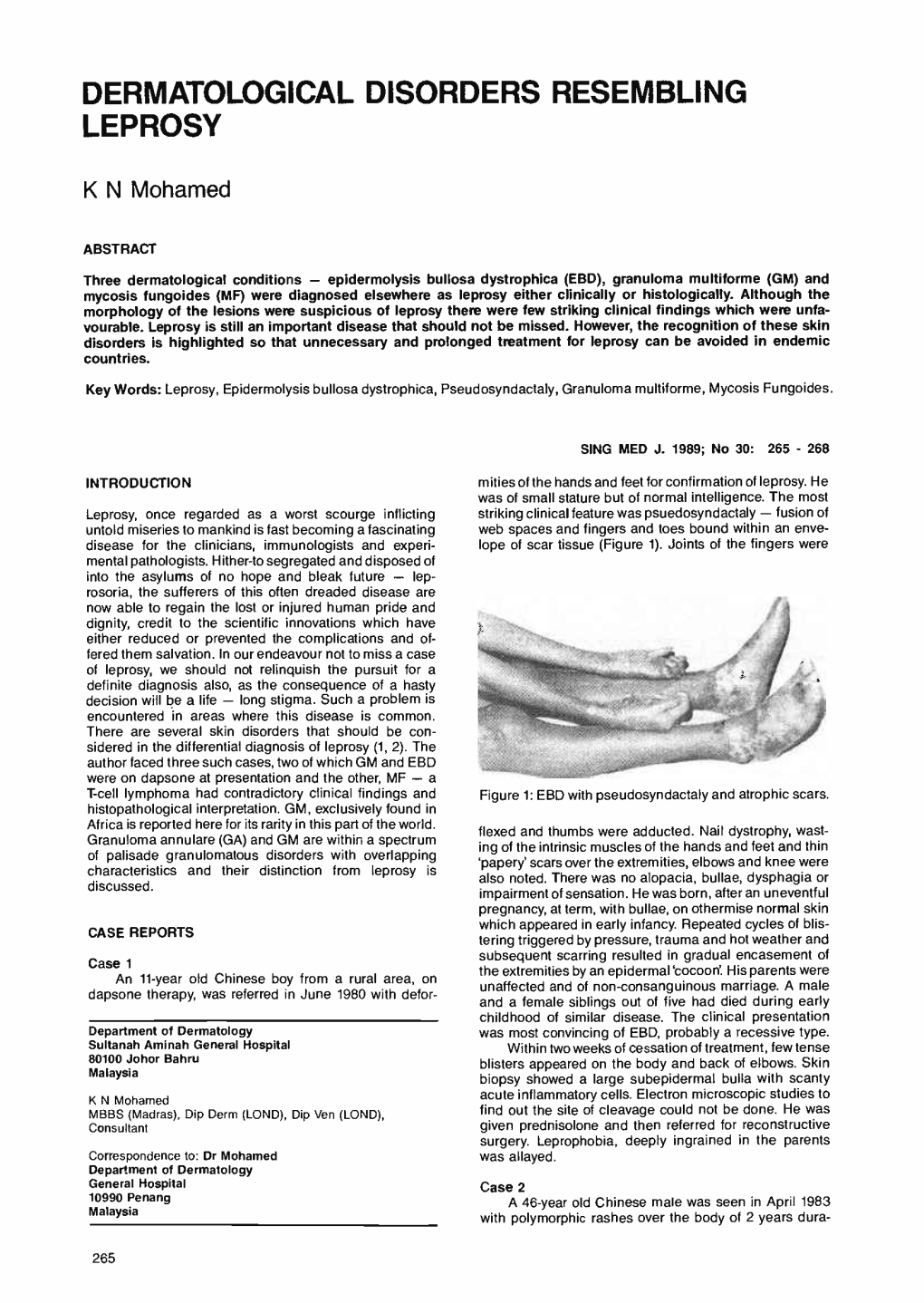 Dermatological Disorders Resembling Leprosy