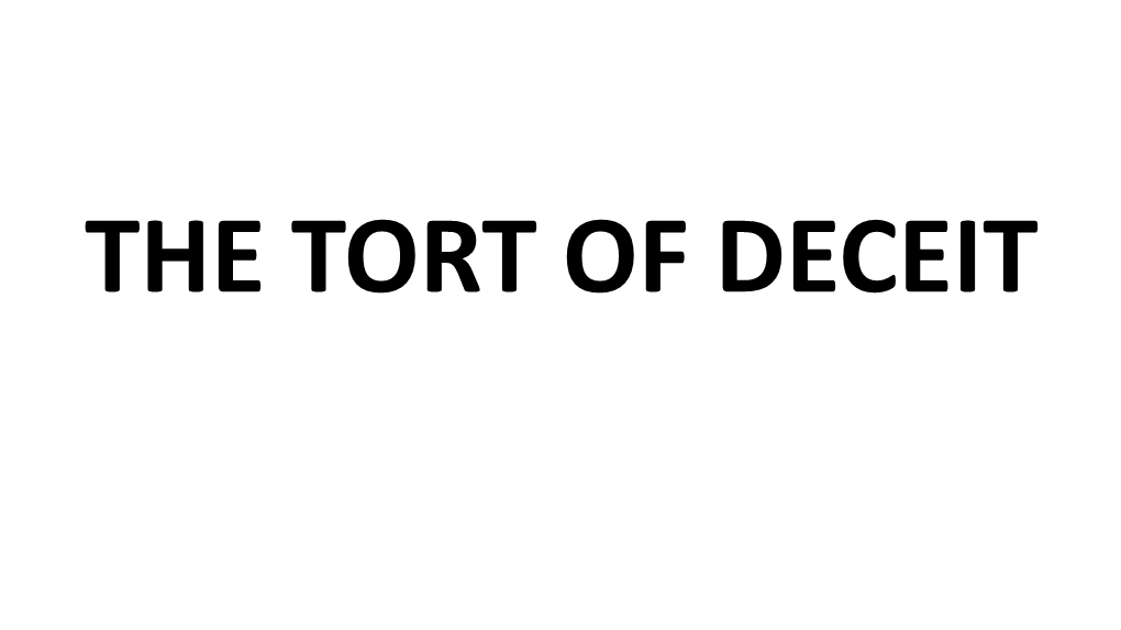 The Tort of Deceit