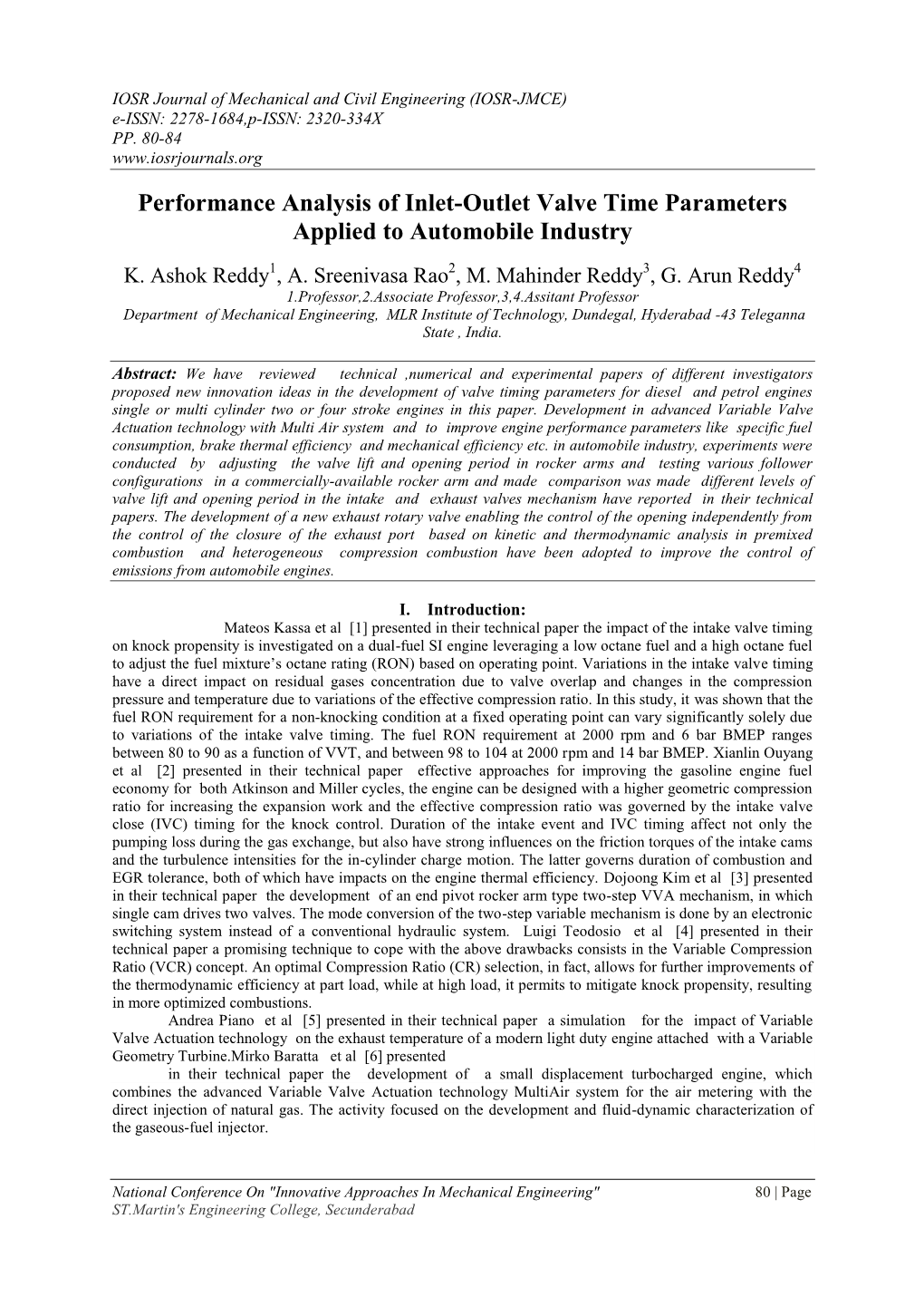 Performance Analysis of Inlet-Outlet Valve Time Parameters Applied to Automobile Industry