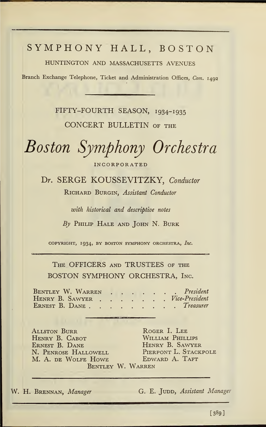 Boston Symphony Orchestra Concert Programs, Season 54,1934-1935