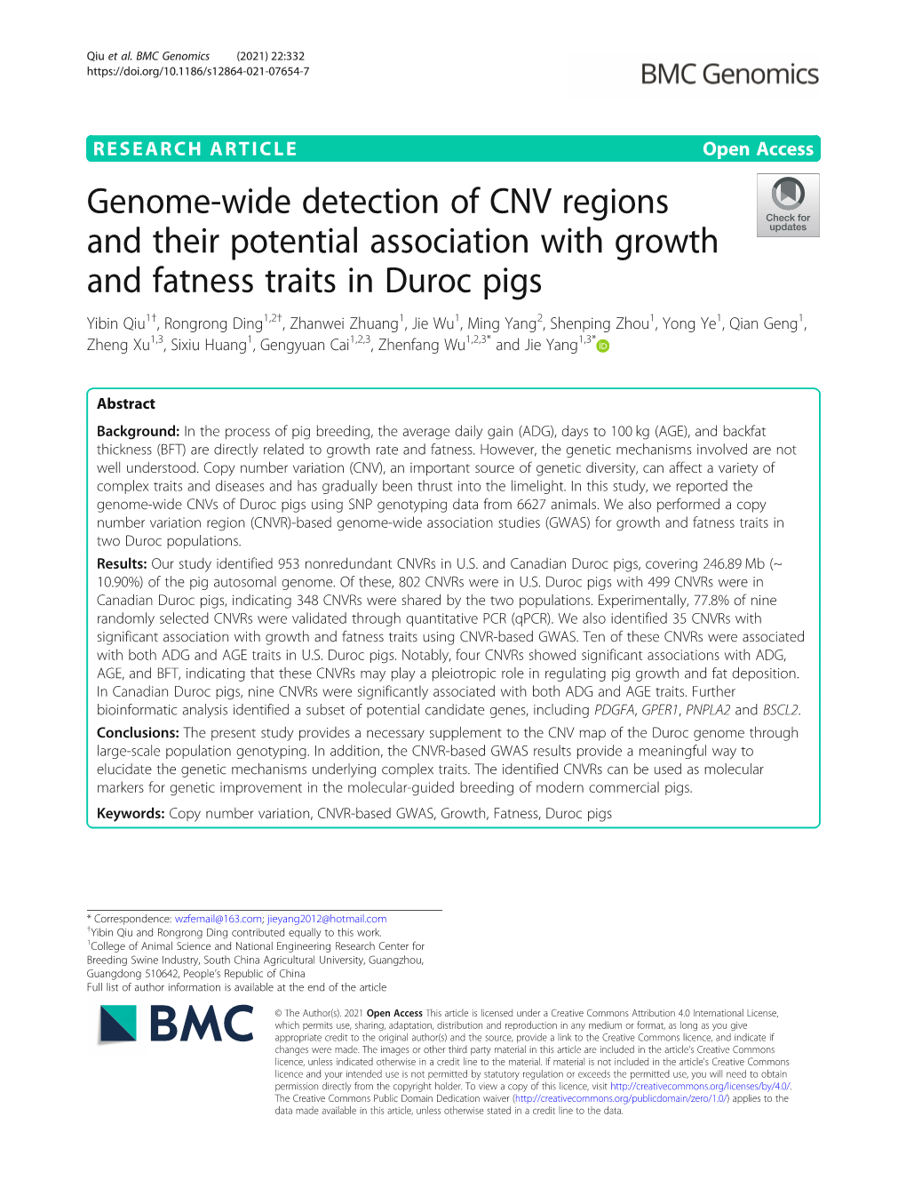 Genome-Wide Detection of CNV Regions and Their