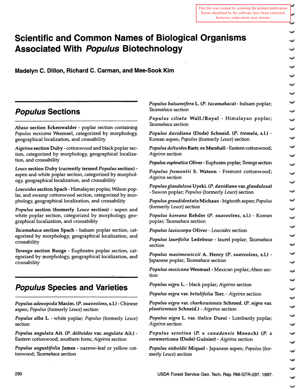 Populus Sections