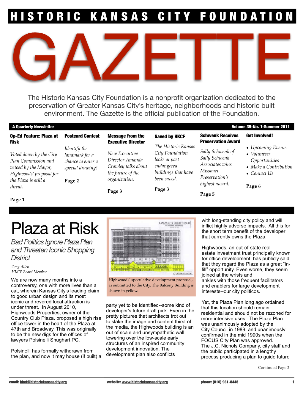 Plaza at Risk the Short Term Benefit of the Developer That Currently Owns the Plaza