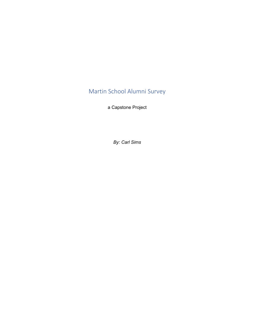 Martin School Alumni Survey