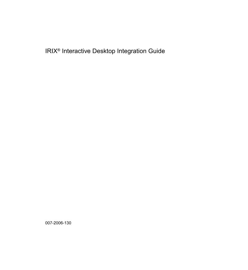 IRIX® Interactive Desktop Integration Guide