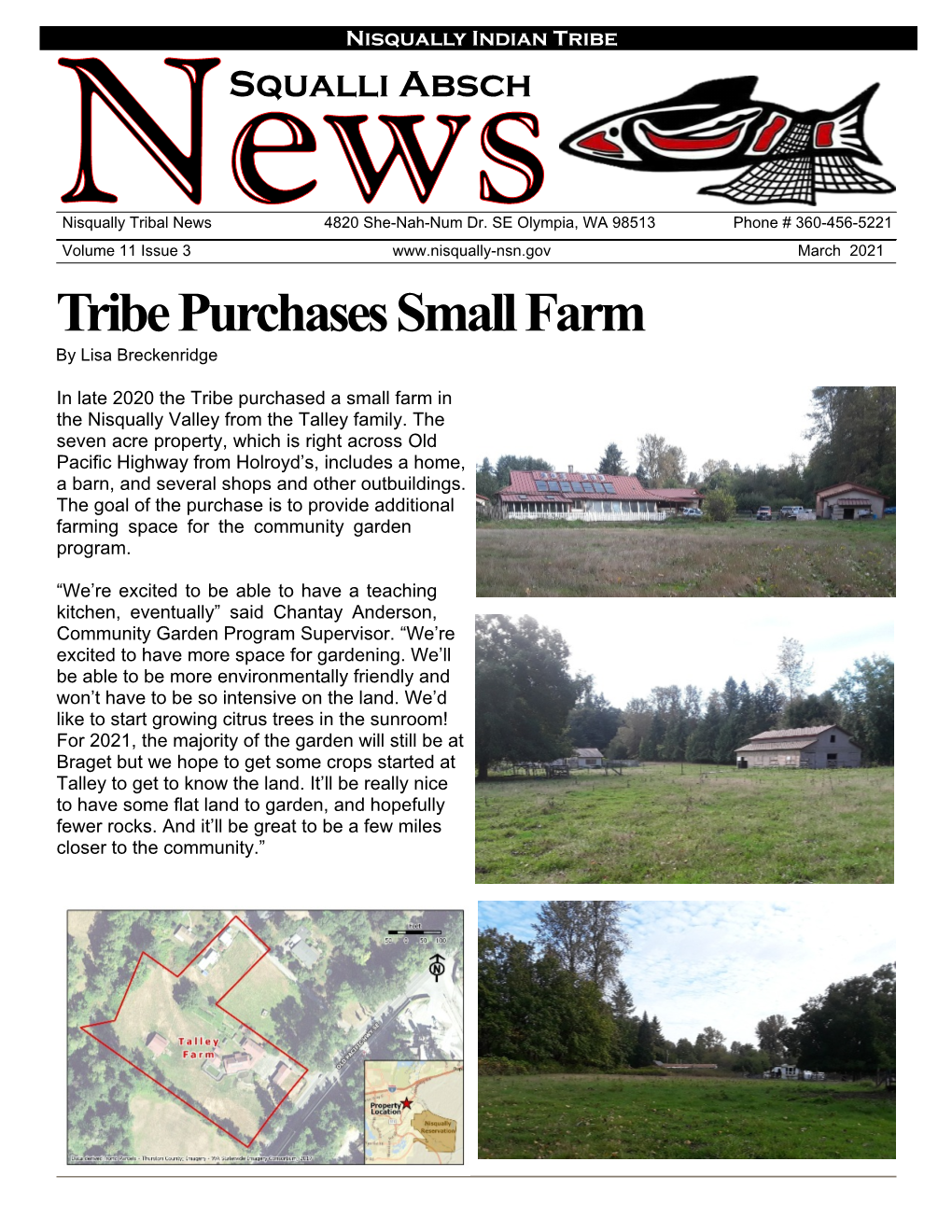Tribe Purchases Small Farm by Lisa Breckenridge