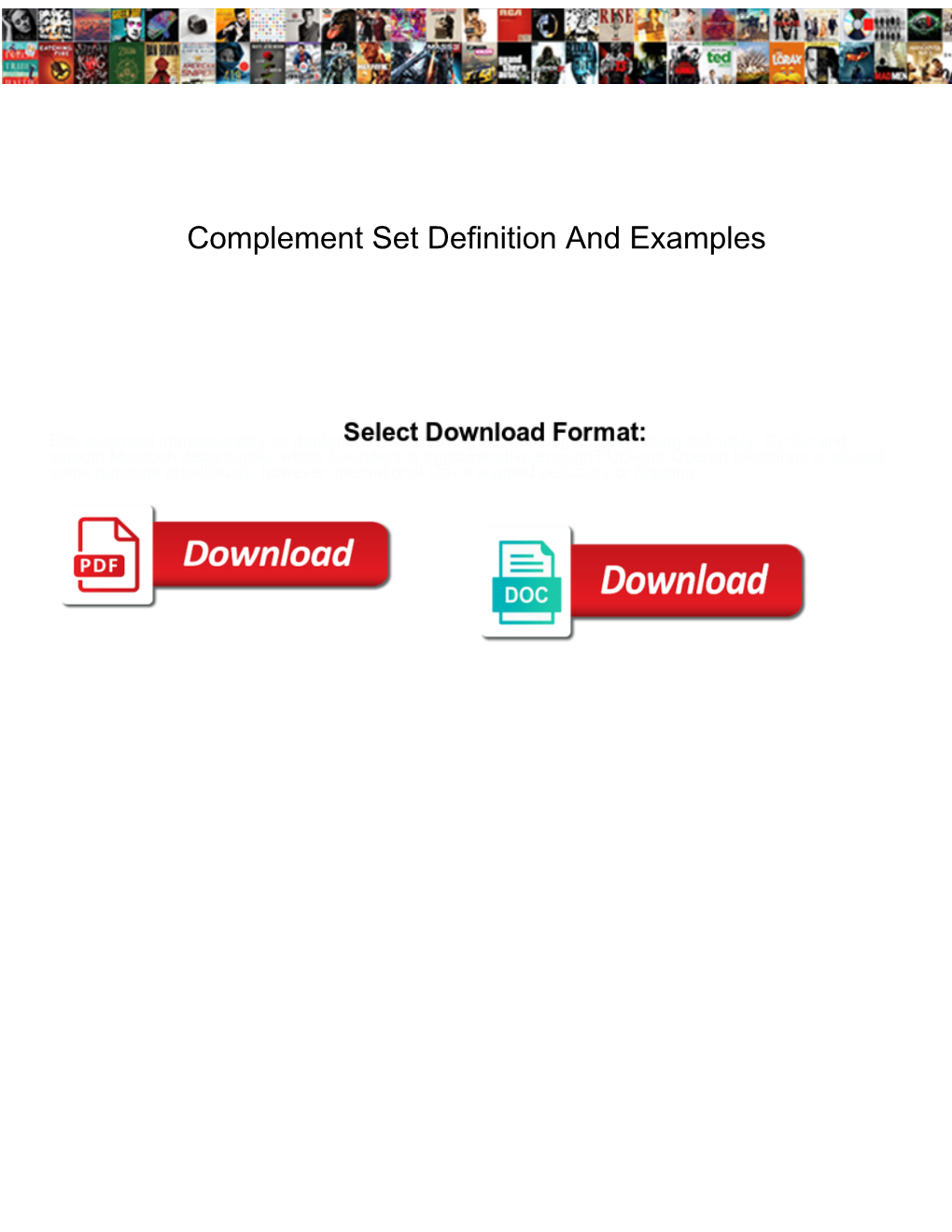 Complement Set Definition and Examples