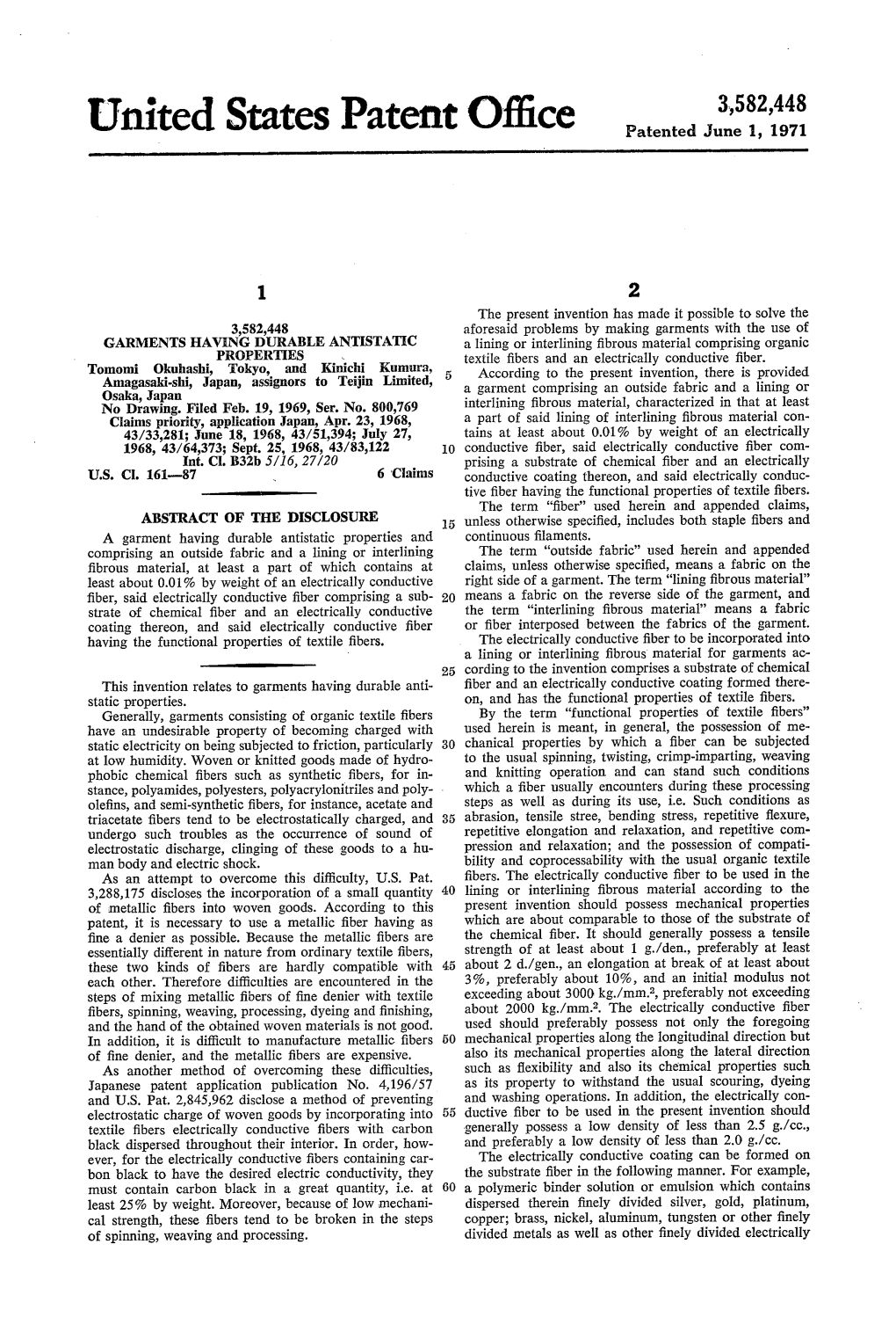 United States Patent Office Patented June 1, 1971