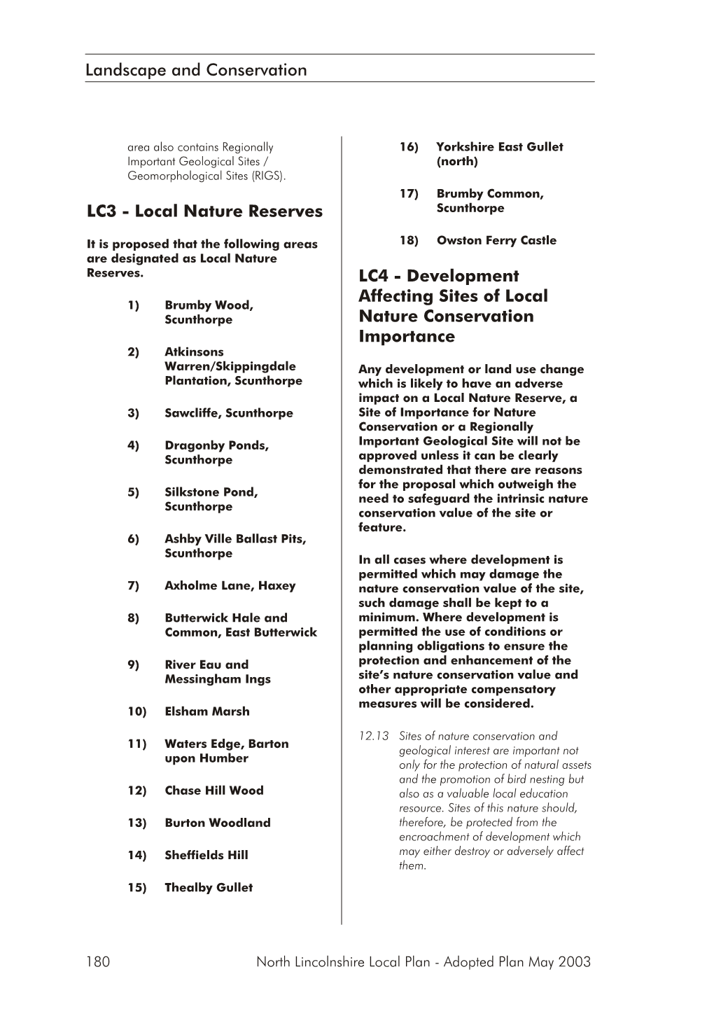 NLLP Adopted Plan May 2003