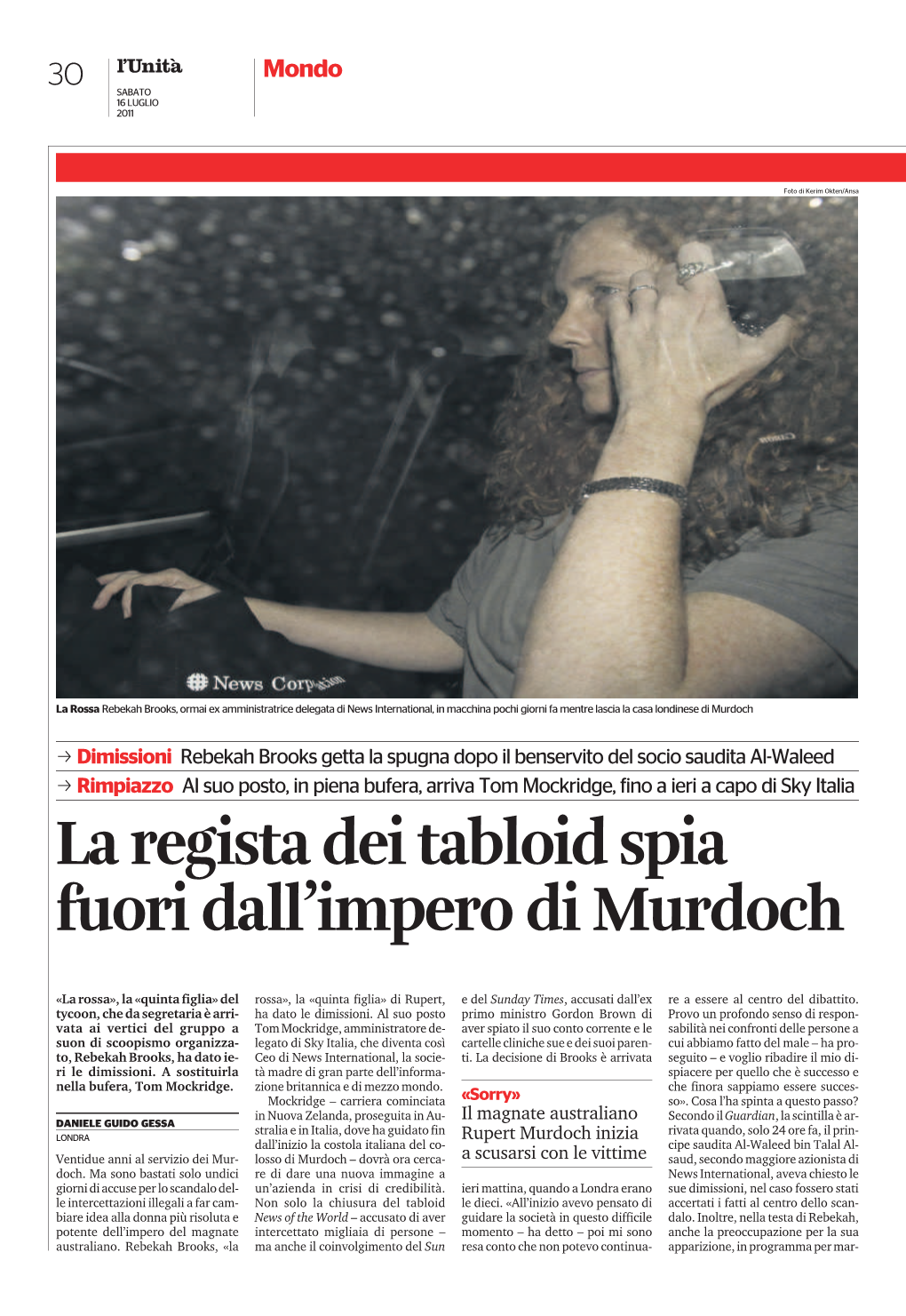 La Regista Dei Tabloid Spia Fuori Dall'impero Di Murdoch