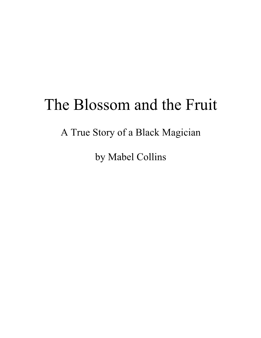 The Blossom and the Fruit.Pdf