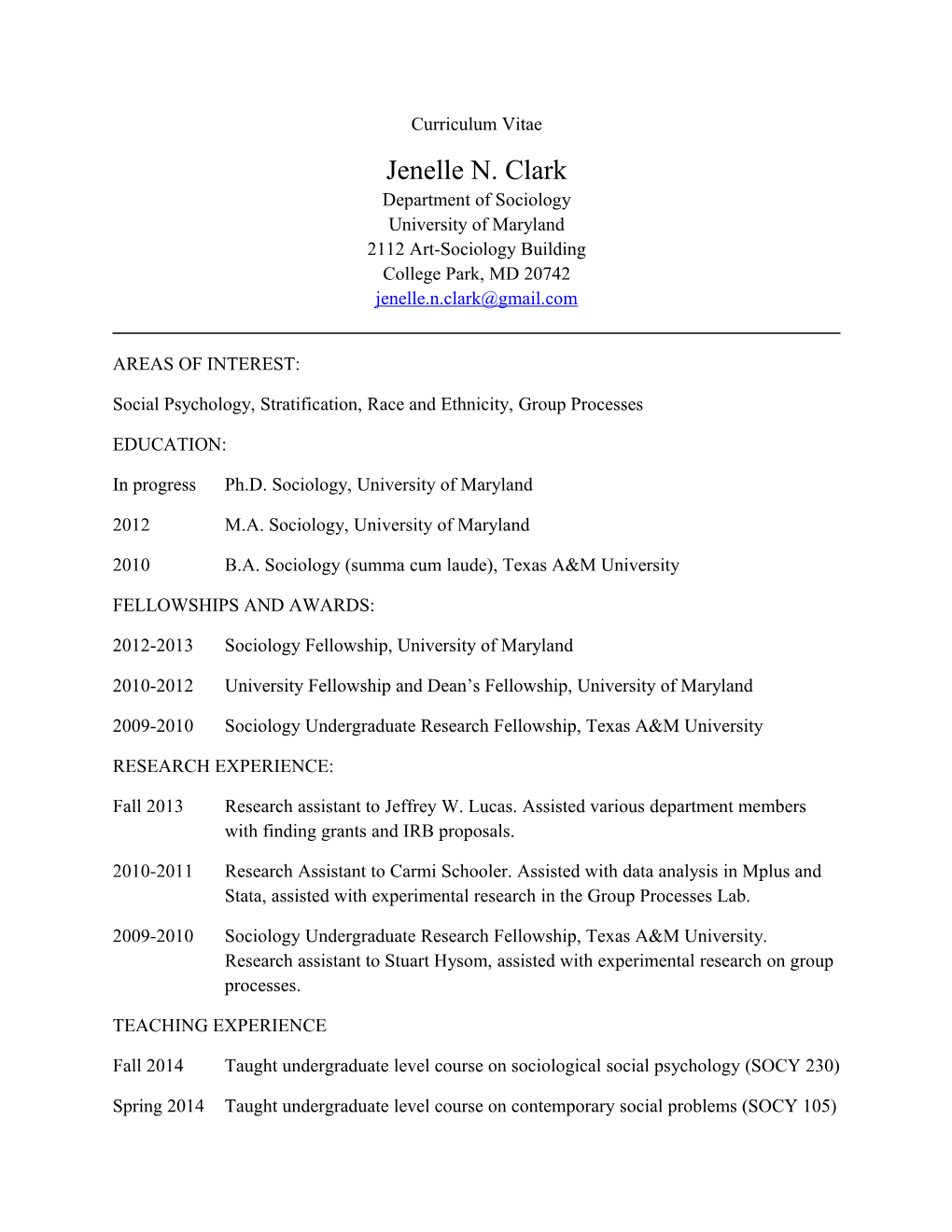 Social Psychology, Stratification, Race and Ethnicity, Group Processes