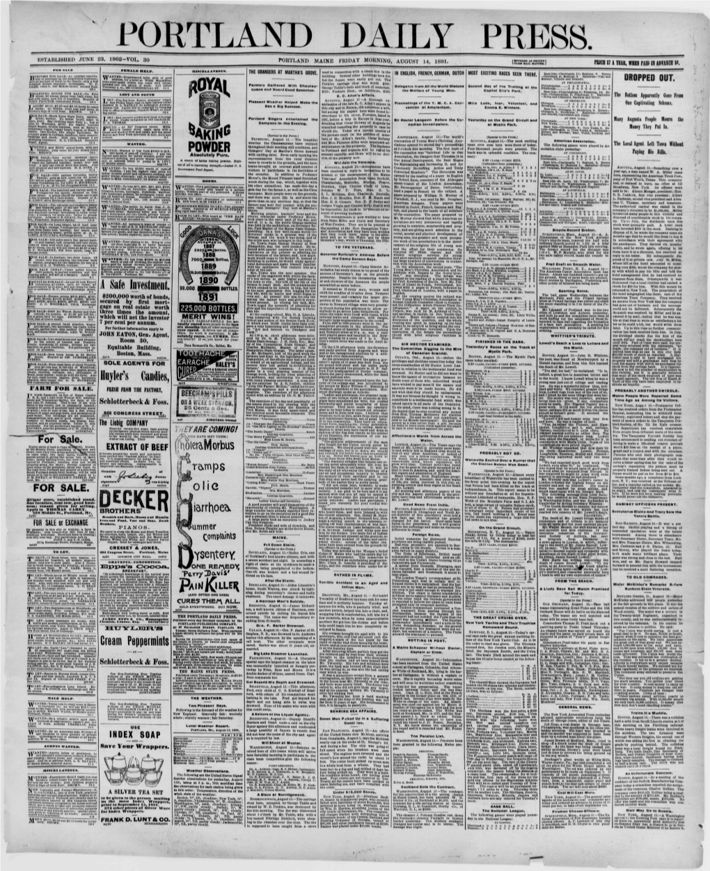 Portland Daily Press: August 14,1891