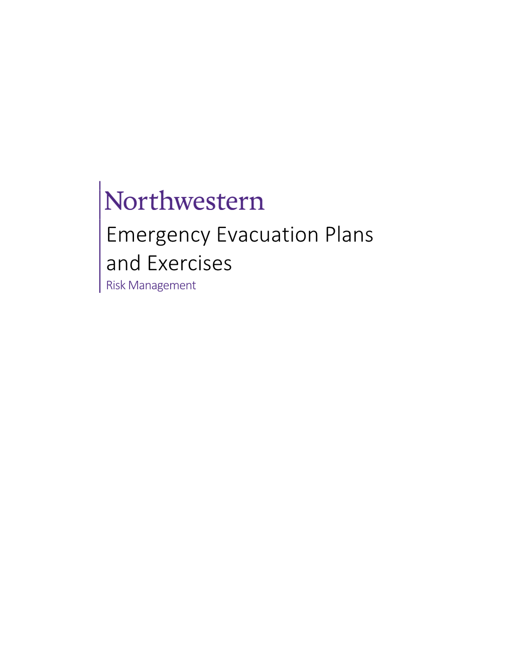 Emergency Evacuation Plans and Exercises Program