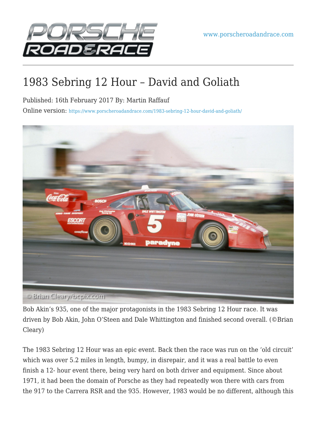 1983 Sebring 12 Hour – David and Goliath