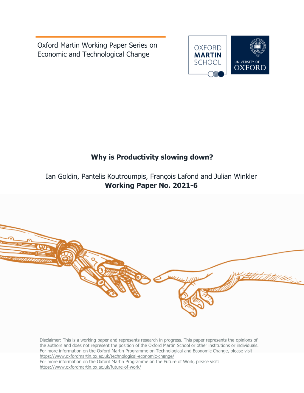 Oxford Martin Working Paper Series on Economic and Technological Change